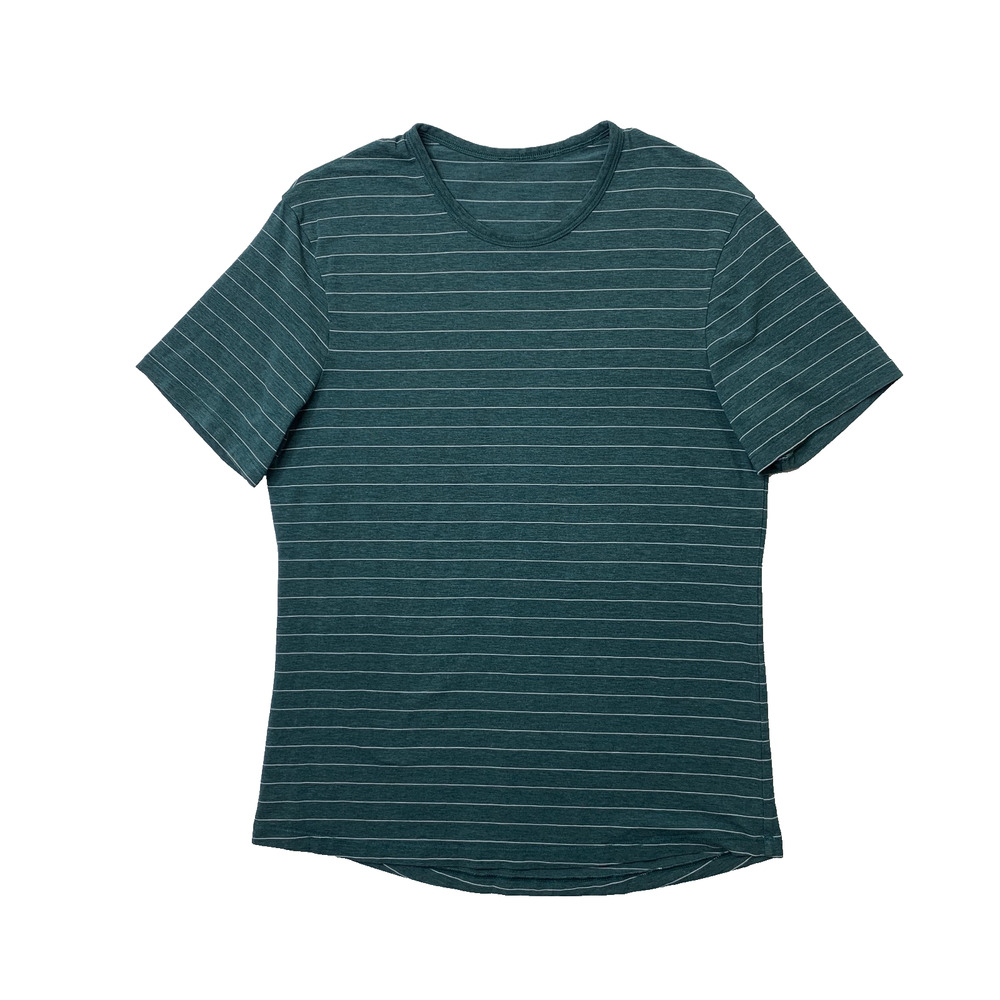 Lululemon Shirt Mens S Small Spruce White Striped Dropcut Vitasea Crew